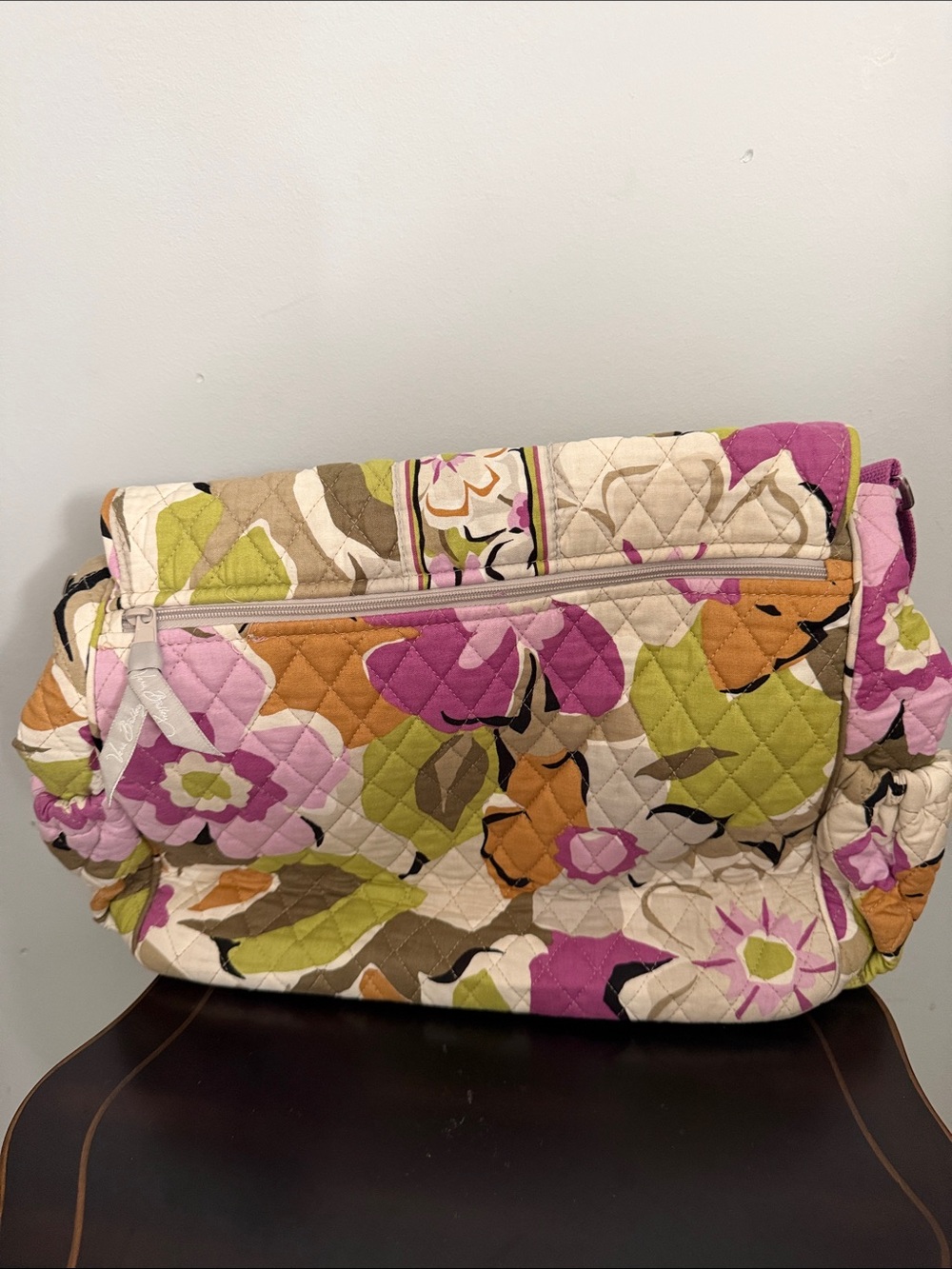 Vera Bradley Floral Quilted Crossbody Messenger Diaper Bag "Portobello Road" - Picture 6 of 10